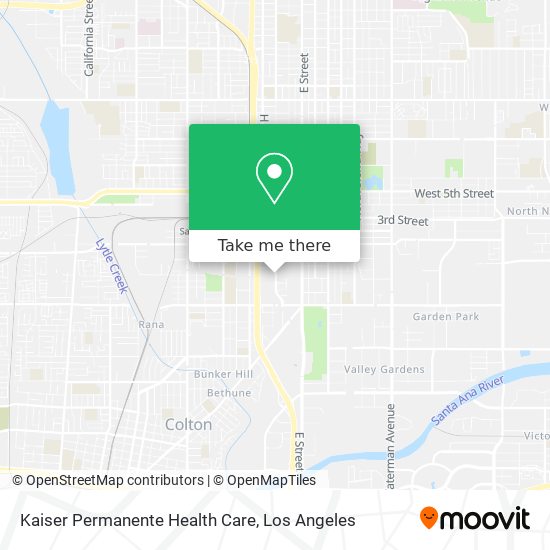 Mapa de Kaiser Permanente Health Care