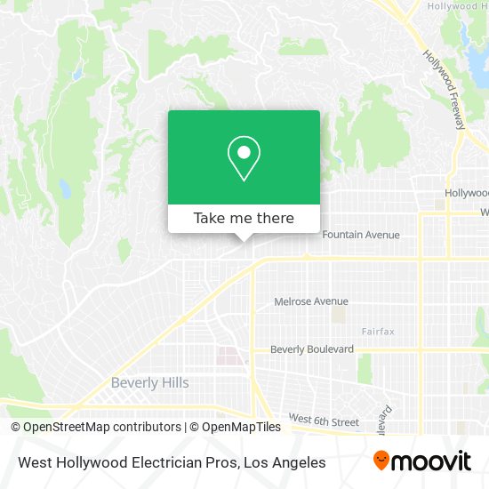 West Hollywood Electrician Pros map