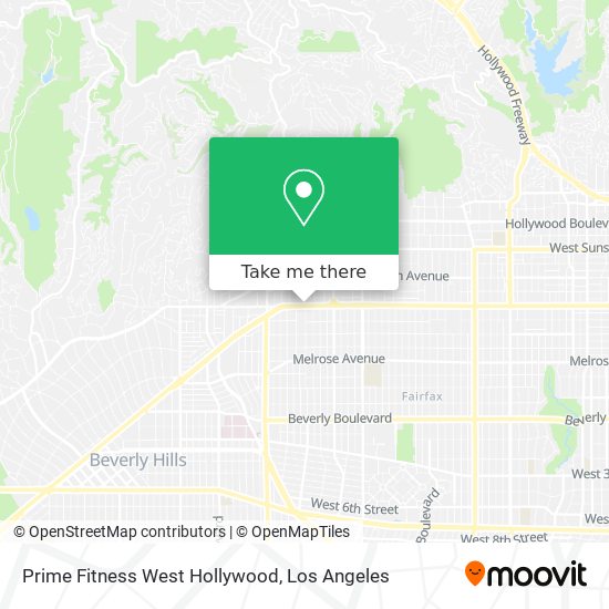 Mapa de Prime Fitness West Hollywood