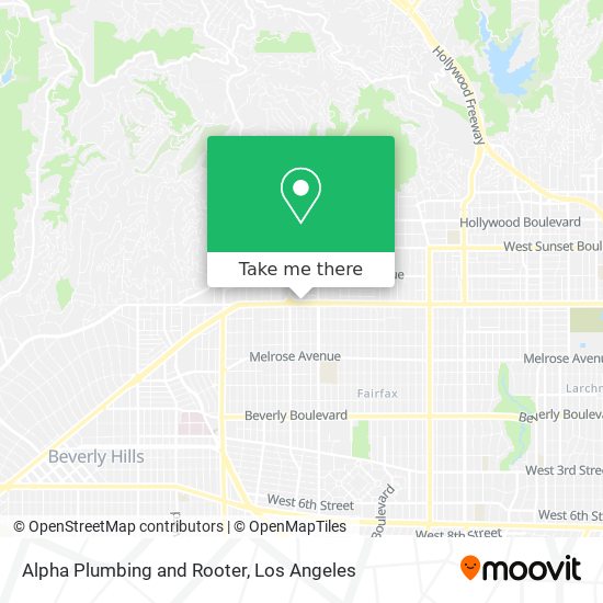 Alpha Plumbing and Rooter map
