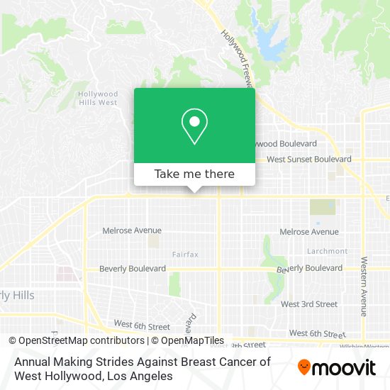 Annual Making Strides Against Breast Cancer of West Hollywood map