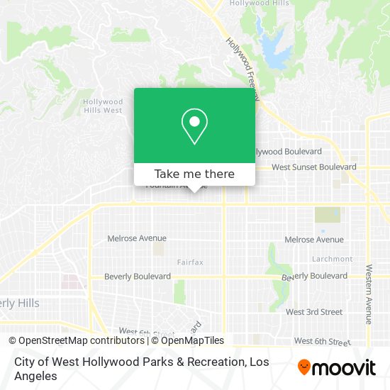 City of West Hollywood Parks & Recreation map