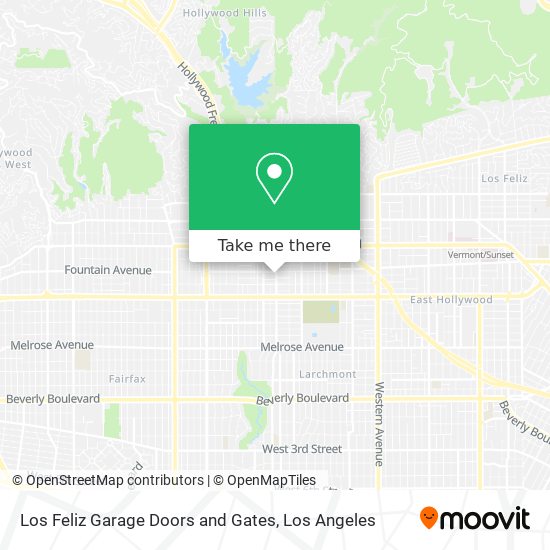 Los Feliz Garage Doors and Gates map