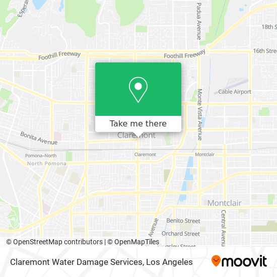 Claremont Water Damage Services map