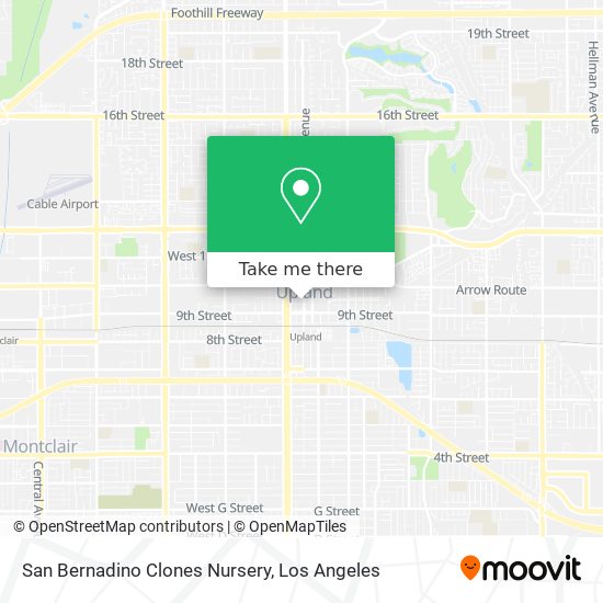 Mapa de San Bernadino Clones Nursery