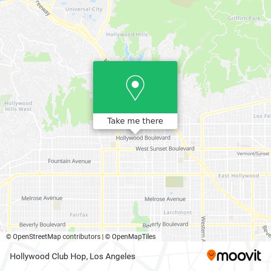 Hollywood Club Hop map