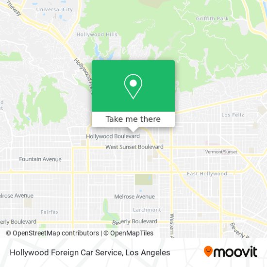Mapa de Hollywood Foreign Car Service