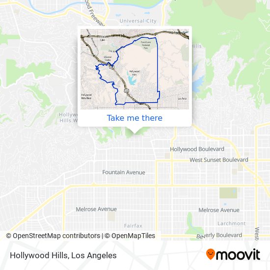 Hollywood Hills map