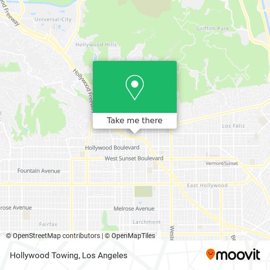 Hollywood Towing map