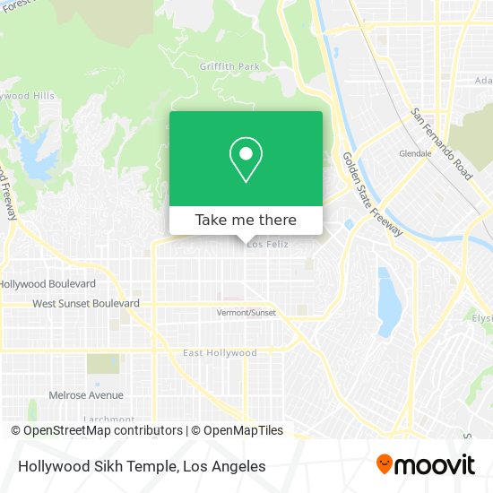 Hollywood Sikh Temple map