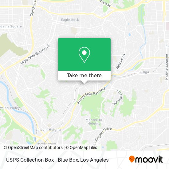 Mapa de USPS Collection Box - Blue Box