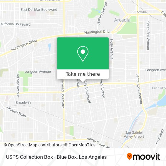 USPS Collection Box - Blue Box map