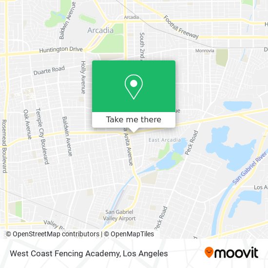 Mapa de West Coast Fencing Academy