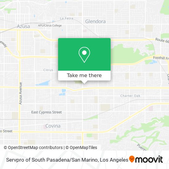 Mapa de Servpro of South Pasadena / San Marino