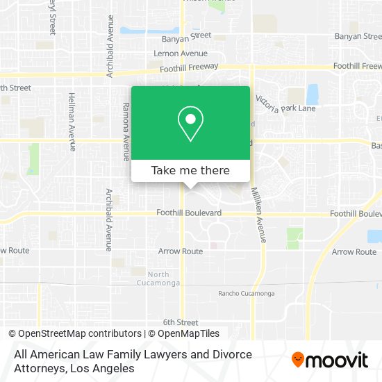 Mapa de All American Law Family Lawyers and Divorce Attorneys