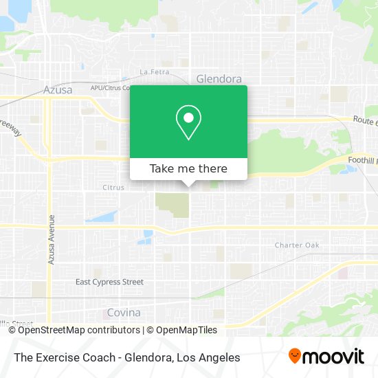 Mapa de The Exercise Coach - Glendora