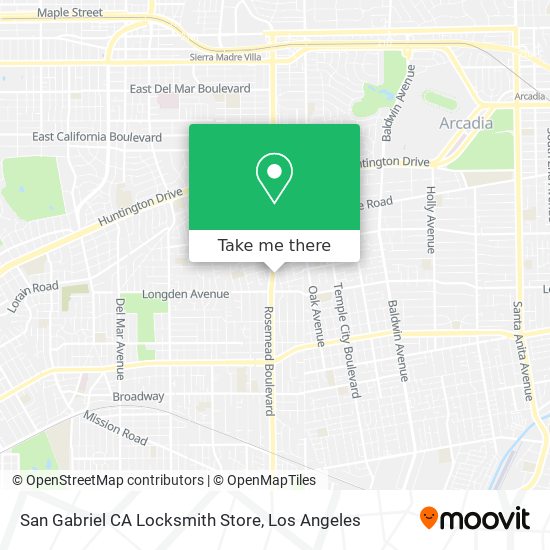 Mapa de San Gabriel CA Locksmith Store