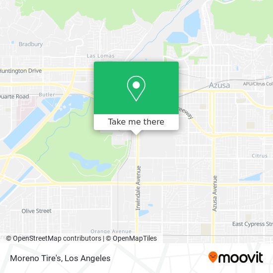 Moreno Tire's map