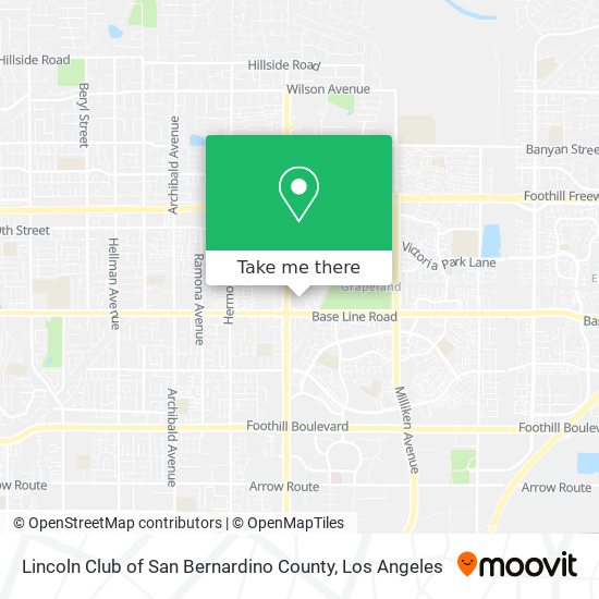 Mapa de Lincoln Club of San Bernardino County