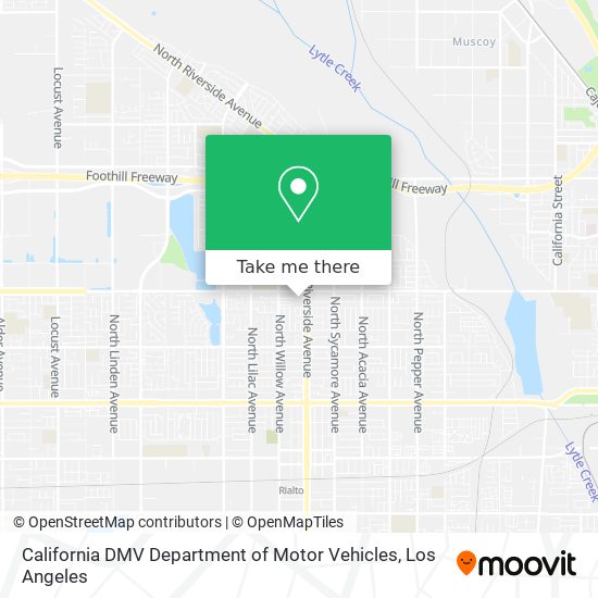 California DMV Department of Motor Vehicles map