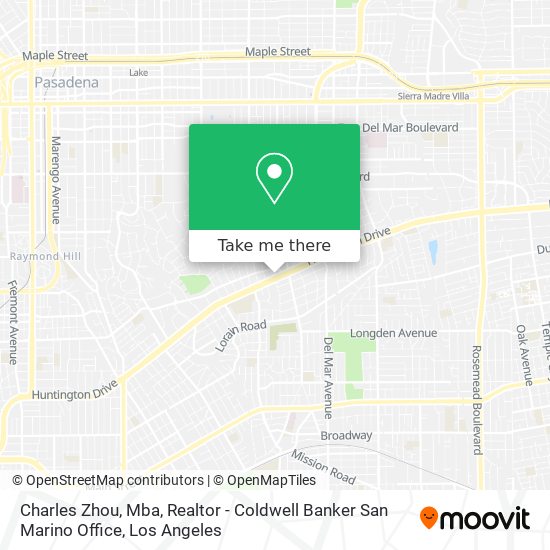 Mapa de Charles Zhou, Mba, Realtor - Coldwell Banker San Marino Office