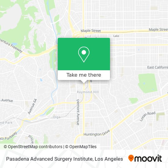Mapa de Pasadena Advanced Surgery Institute