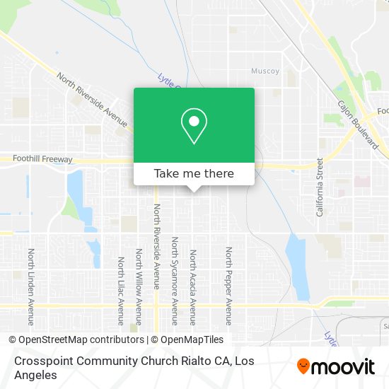 Crosspoint Community Church Rialto CA map