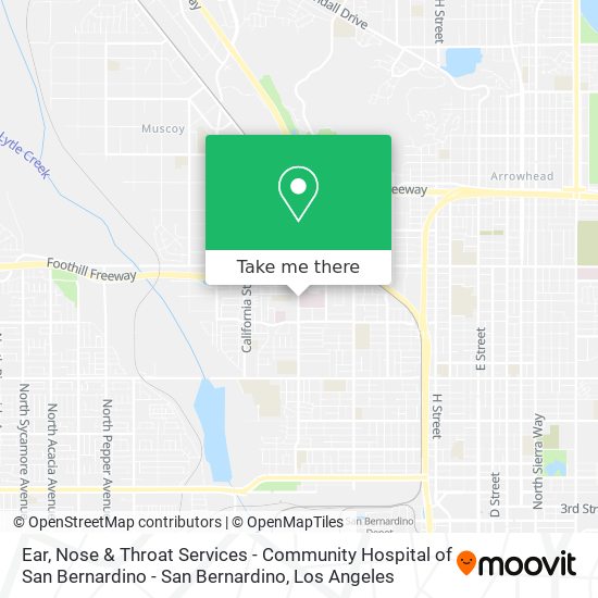 Mapa de Ear, Nose & Throat Services - Community Hospital of San Bernardino - San Bernardino