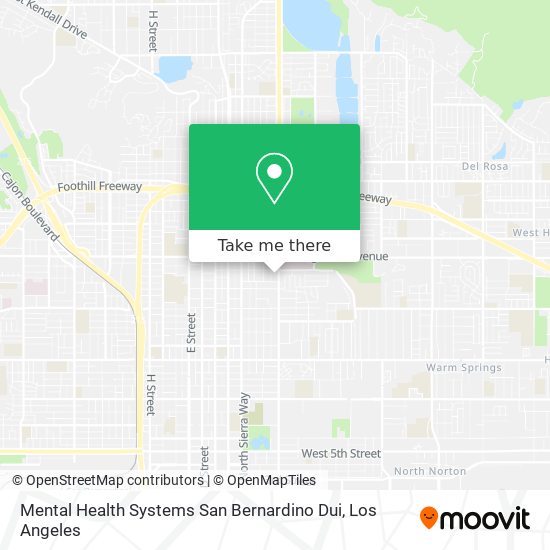 Mapa de Mental Health Systems San Bernardino Dui