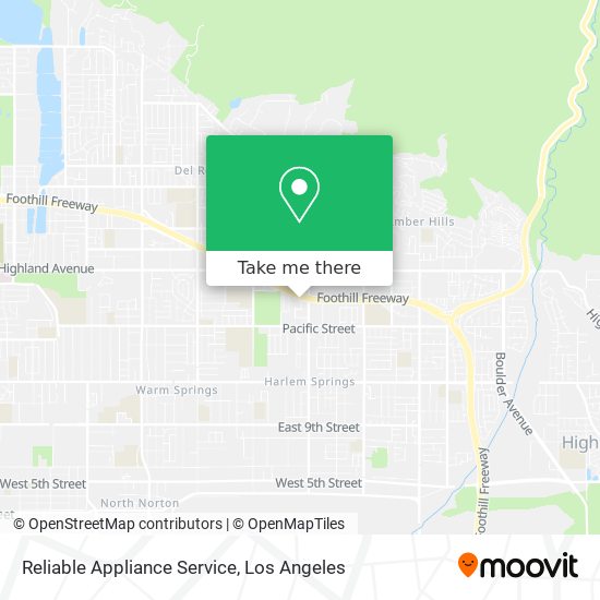 Reliable Appliance Service map