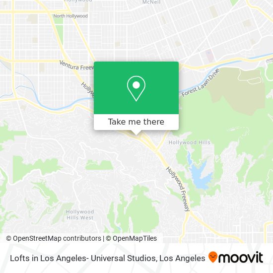 Lofts in Los Angeles- Universal Studios map