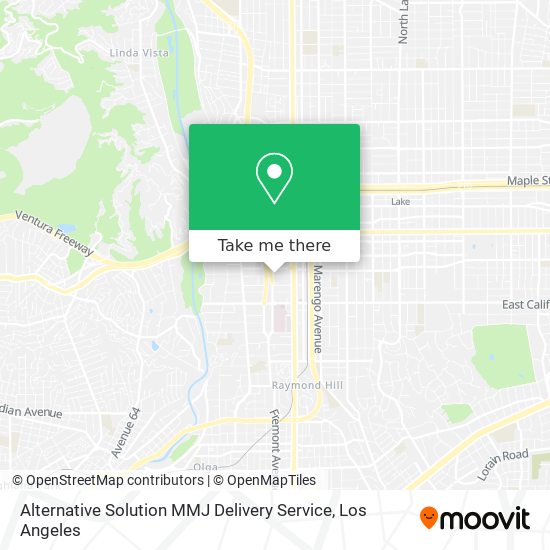 Mapa de Alternative Solution MMJ Delivery Service