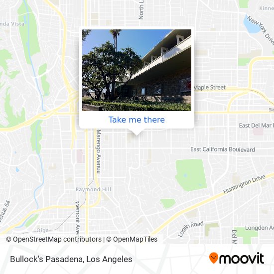 Bullock's Pasadena map