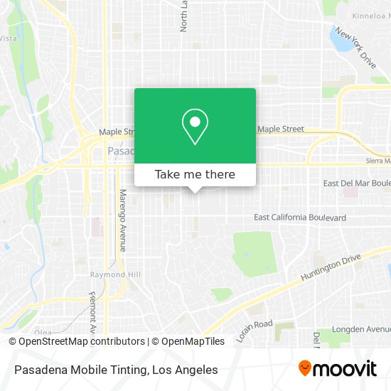 Mapa de Pasadena Mobile Tinting