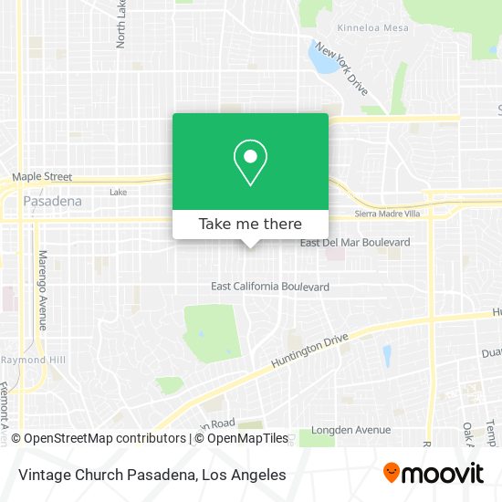 Mapa de Vintage Church Pasadena