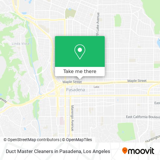 Mapa de Duct Master Cleaners in Pasadena