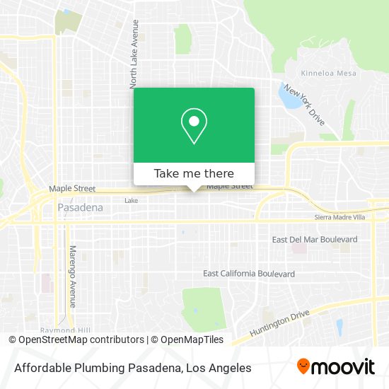 Affordable Plumbing Pasadena map