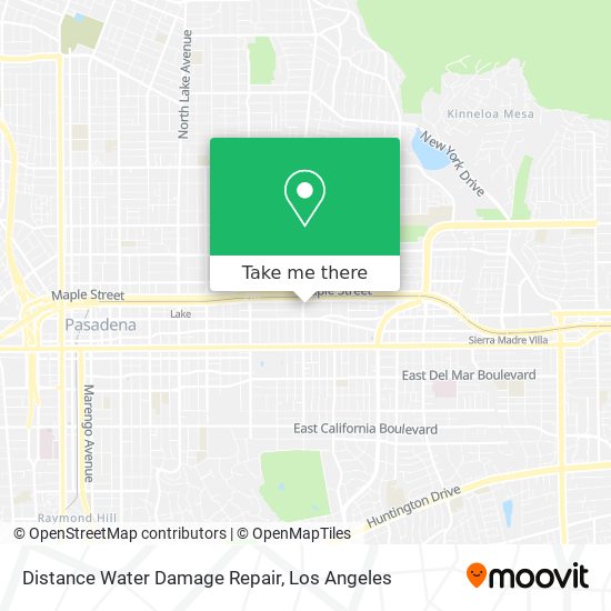 Distance Water Damage Repair map