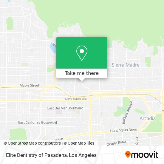 Elite Dentistry of Pasadena map