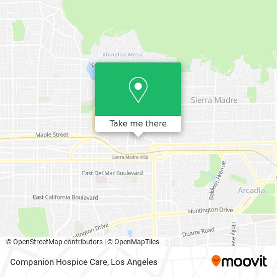 Mapa de Companion Hospice Care