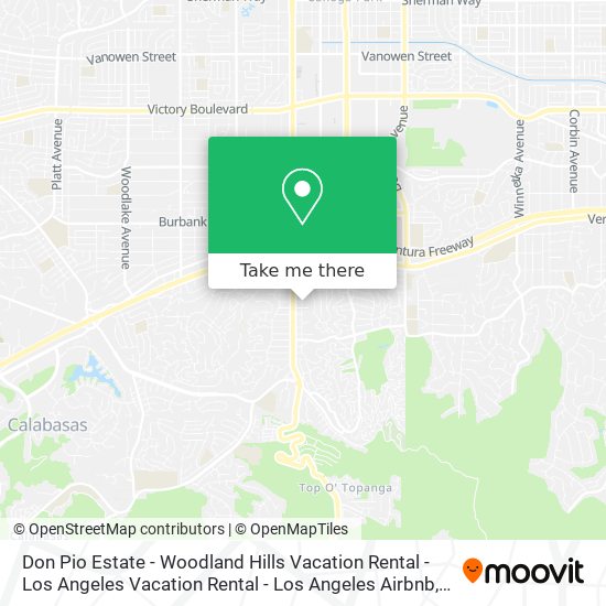 Mapa de Don Pio Estate - Woodland Hills Vacation Rental - Los Angeles Vacation Rental - Los Angeles Airbnb