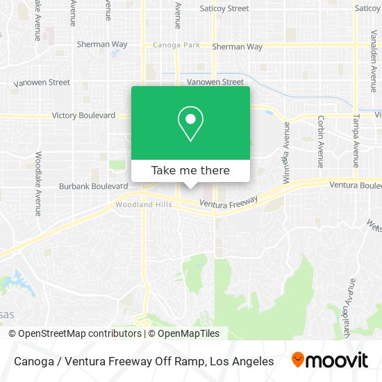 Canoga / Ventura Freeway Off Ramp map