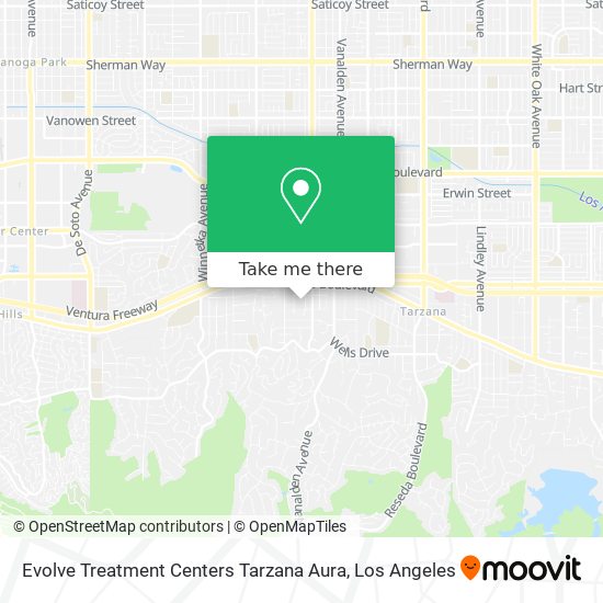 Mapa de Evolve Treatment Centers Tarzana Aura