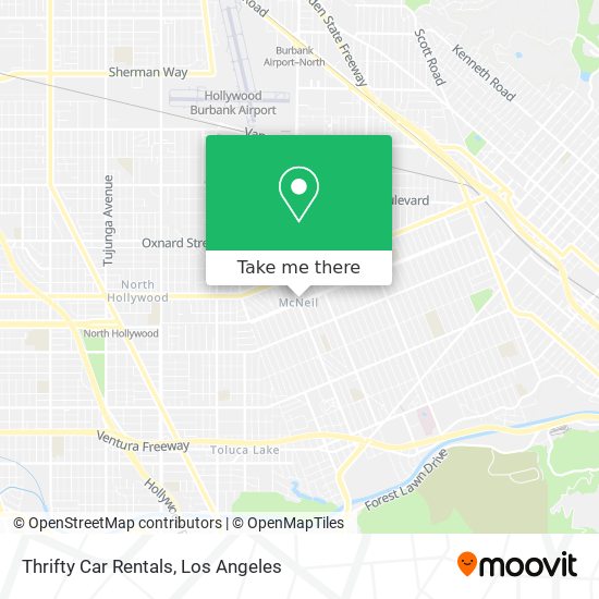 Thrifty Car Rentals map