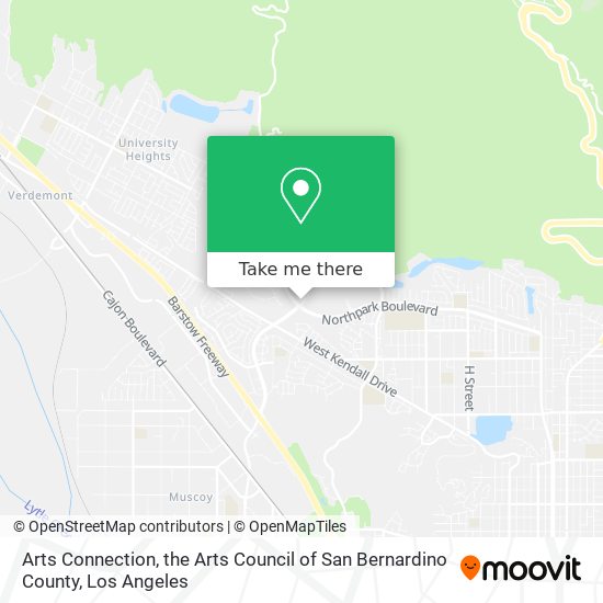 Mapa de Arts Connection, the Arts Council of San Bernardino County