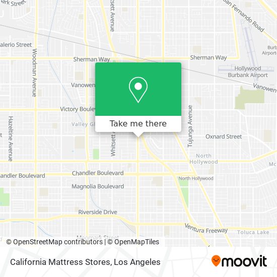 Mapa de California Mattress Stores