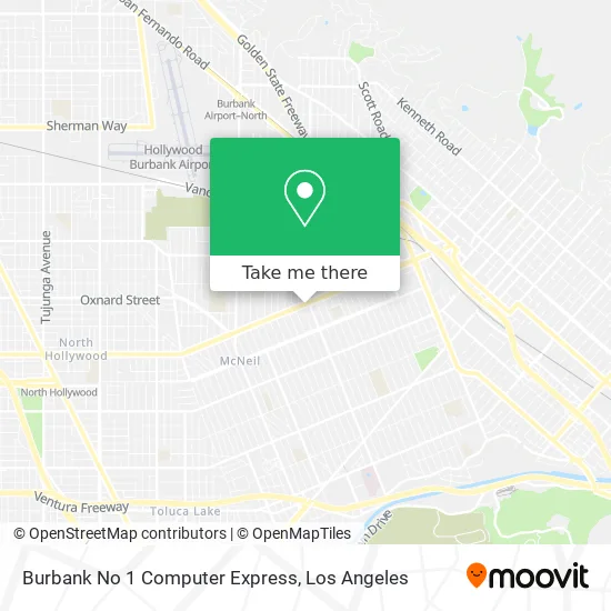 Burbank No 1 Computer Express map