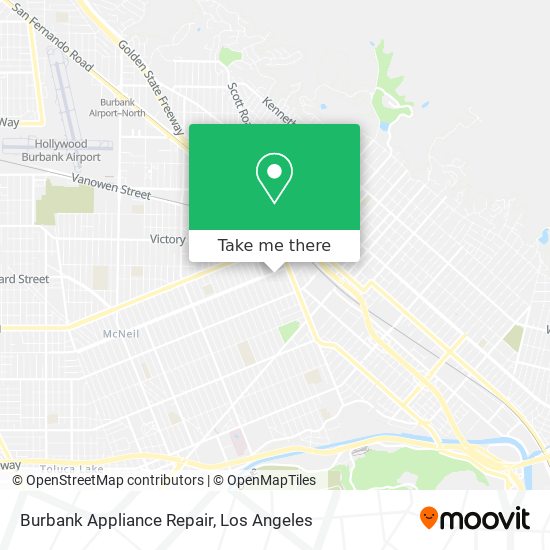 Burbank Appliance Repair map
