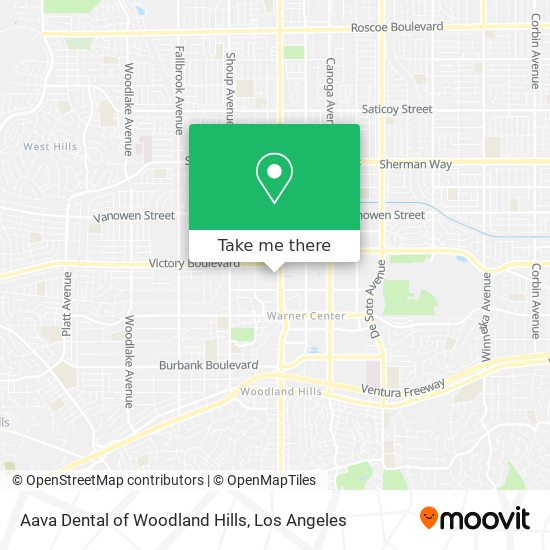 Aava Dental of Woodland Hills map