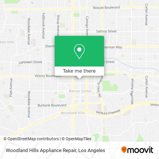 Woodland Hills Appliance Repair map